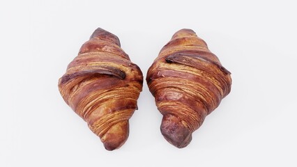 Golden Croissant Pastry with Flaky Layers and Buttery Texture | Ideal for Bakery Branding, Dessert Visualization, Food Photography, and Gourmet Pastry Promotion