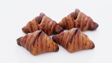 Golden Croissant Pastry with Flaky Layers and Buttery Texture | Ideal for Bakery Branding, Dessert Visualization, Food Photography, and Gourmet Pastry Promotion