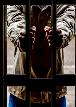 man behind bars