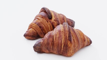 Golden Croissant Pastry with Flaky Layers and Buttery Texture | Ideal for Bakery Branding, Dessert Visualization, Food Photography, and Gourmet Pastry Promotion
