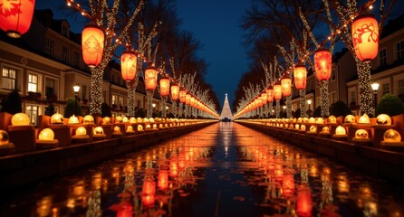 A magical night where streets are lined with holiday lanterns, from Mexican papel picado to...