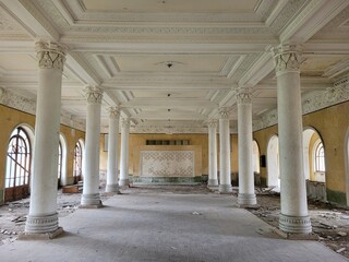 09.06.2024 Georgia, Tskaltubo, balneological resort, dining room preserved to this day in the...