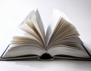 open book on white background on a white background indicating study or research generative ai