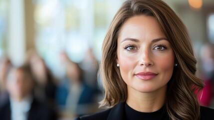 Fototapeta premium Confident and Charismatic Businesswoman with Elegant Appearance Posing in Studio for Corporate or Professional Portrait Successful Female Executive