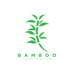 Bamboo and leaf logo design with creative idea