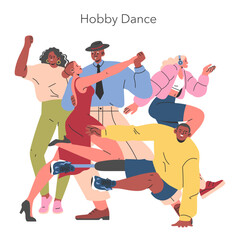 Hobby Dance. Flat Vector Illustration
