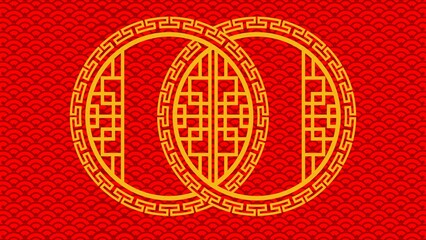 Chinese New Year 2025 banner with simple chinese patterns.Chinese Zodiac symbol.Template for greeting card,invitation,poster,flyer,web