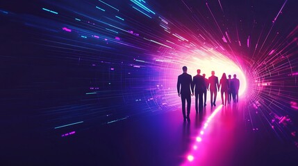 Recruiters Tracking Candidates Through Futuristic Digital Talent Pipeline