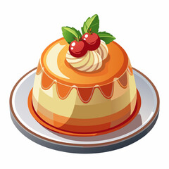 Delightful Christmas dessert with cherries and mint leaves