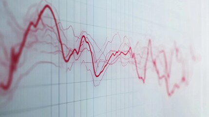 ECG line background with dynamic waveforms, minimalist design featuring a medical aesthetic and clean visual appeal