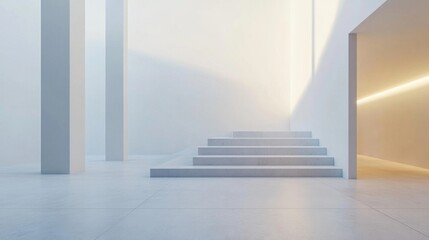 Obraz premium Minimalist architectural background, spacious and calm, refined lines, contemporary feel.