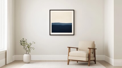 Cozy modern living room minimalist design artwork display bright space inviting atmosphere contemporary style
