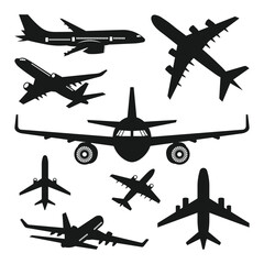 Airplane icon Vector Silhouette. Plane symbol. An airplane vector illustration on a white background concept is isolated.