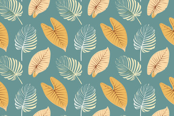 Luxury nature leaves pattern design, Tropical leaf Wallpaper, Suitable for banner, fabric , print, cover