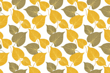 Luxury nature leaves pattern design, Tropical leaf Wallpaper, Suitable for banner, fabric , print, cover