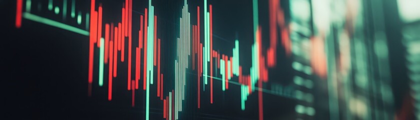 Dynamic wall design, visual tapestry of red and green lines striking