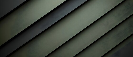 Obraz premium Abstract green textured background featuring diagonal layered lines in varying shades, creating a sense of depth and movement.