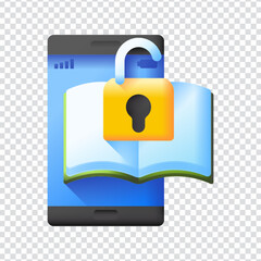Obraz premium Clean and modern vector icon representing the concept of open access—free and unrestricted availability of academic content, digital information, or public resources. Ideal for use in educational plat