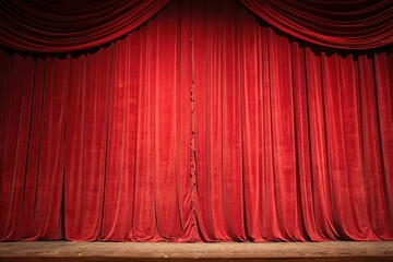 Red background with a subtle texture resembling an old-fashioned theater curtain, creating a sense of nostalgia and timelessness, antique texture, worn look, red background