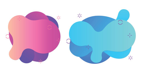 Abstract liquid gradient backgrounds in blue, green, pink, and purple tones. Modern design template