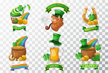 Set of composition of Ireland St. Patrick's Day