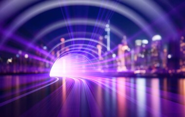 Abstract high technology motion image in city