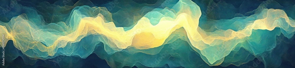 Poster Abstract wave-like pattern with soft colors, evoking a sense of movement and fluidity.