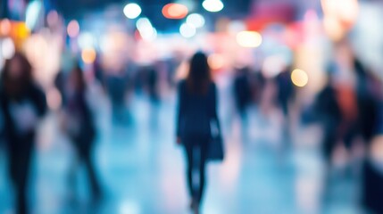 Blurred People in a Crowd