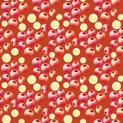 A set of watercolor seamless drawings with images of proper nutrition products