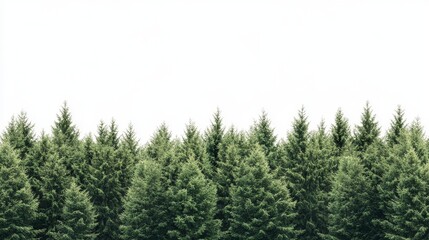 Fototapeta premium Serene Forest Line A Panoramic and Stunning View of Natures Lush Greenery in Great Detail