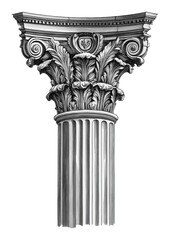 Obraz premium PNG Detailed depiction of a Corinthian column design