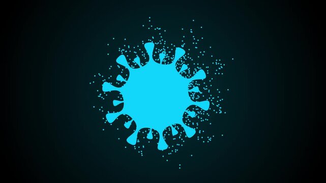 Animation of virus icon.  Pirola, delta, Embola, arcturus, marburg, omicron or omikron. Coronavirus Covid-19 icon.