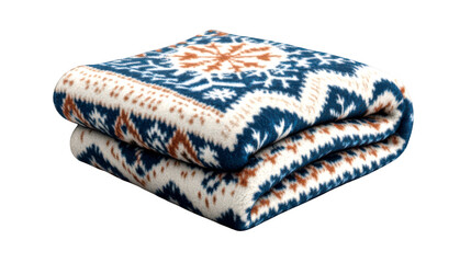 Warmth of a soft decorative blanket isolate on transparent background, png, cutout