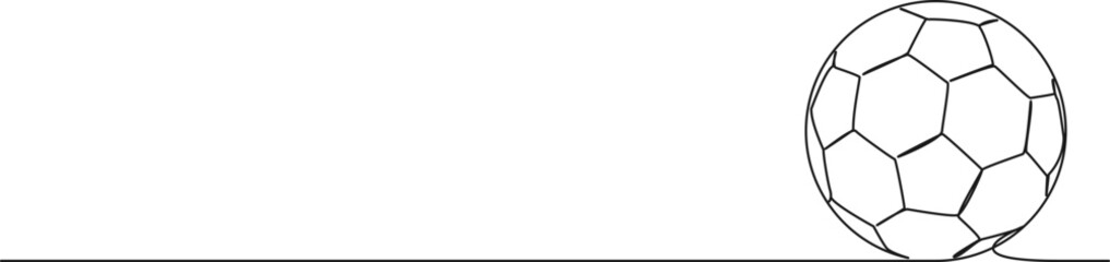 Fototapeta premium continuous single line drawing of a soccer ball, line art vector illustration