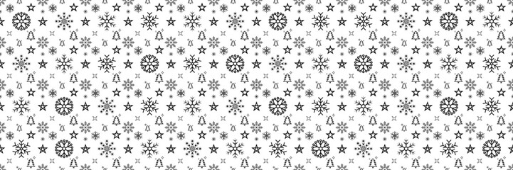 horizontal seamless black element of christmas for pattern and background.