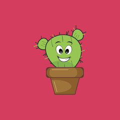 Character Cactus Vector Art  Icons  and Graphics