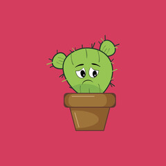 Character Cactus Vector Art  Icons  and Graphics