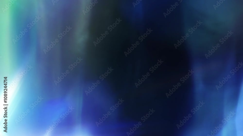 Sticker blue lights flowing in the breeze 4k loop features an abstract video of multicolored blue lights flo