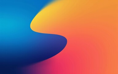 Abstract blue orange flow. Vibrant color blend; flowing shapes evoke energy, transition, and fluidity.  Modern design.