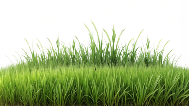 Cutout of a Lush Meadow Grass Field. Vibrant Green Blades for Natural Decoration