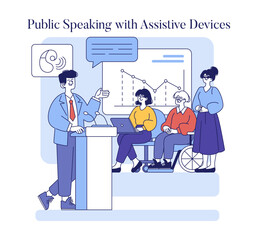 Inclusion In Media And Work. Flat Vector Illustration