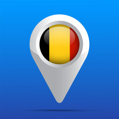 Belgium Flag Map Icon. Glossy icon. 3D