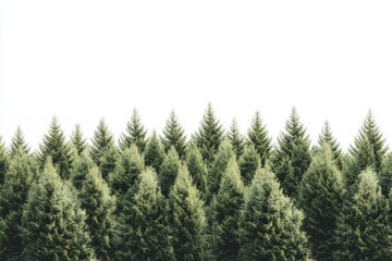 A Serene and Beautiful Evergreen Forest Landscape Set in a Tranquil and Peaceful Environment