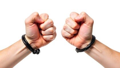 Fototapeta premium Fist bump clenched hands isolated on a white background