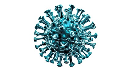 Fototapeta premium Mask and Virus Isolated on White Background - A Visual Representation of the Pandemic Struggle. The Mask Standing as a Symbol of Protection, Against the Invisible Threat of the Virus. The White Backgr