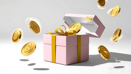 Gift box birthday present, gift or holiday award for a winner or customer