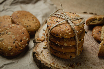 Homemade oatmeal cookies. cereal cookies