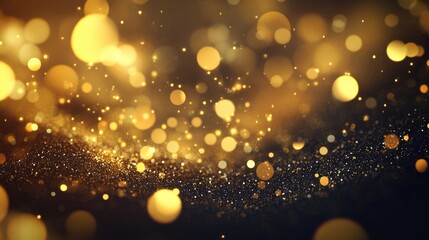 Shimmering gold glitter texture with a sparkling effect, creating a dazzling background perfect for festive designs and holiday-themed invitations.