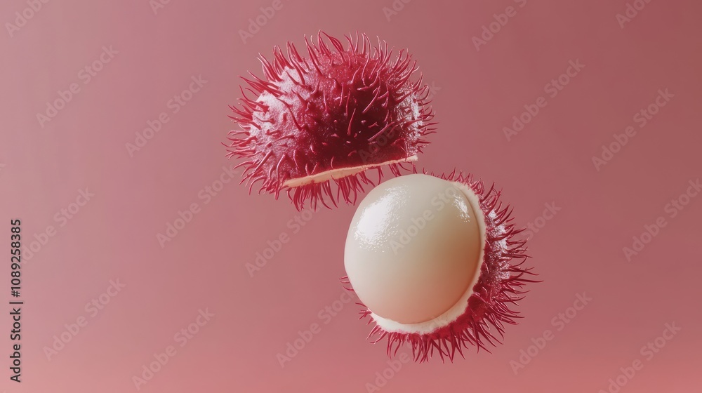 Aufkleber a visually striking representation of a textured sphere, possibly depicting a cell or fruit.