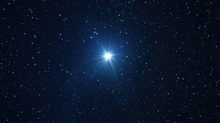 Bright Star in a Starry Night Sky